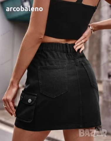 Дамска дънкова пола, ежедневна пола, 2цвята , снимка 11 - Поли - 51637566