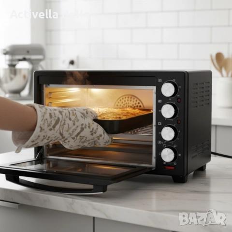 Компактна печка Termomax – фурна + два керамични котлона в едно, снимка 6 - Печки, фурни - 52591173