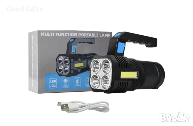 Акумоларторен LED фенер, 2W LED + 3W CОВ студено бяло (6000K), снимка 7 - Други - 50209305