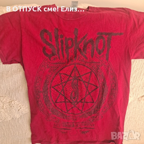 Оригинарна тениска на Slipknot цвят малина