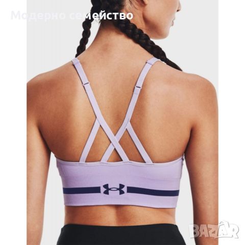 Дамски потник under armour seamless low long bra purple, снимка 2 - Потници - 46664054