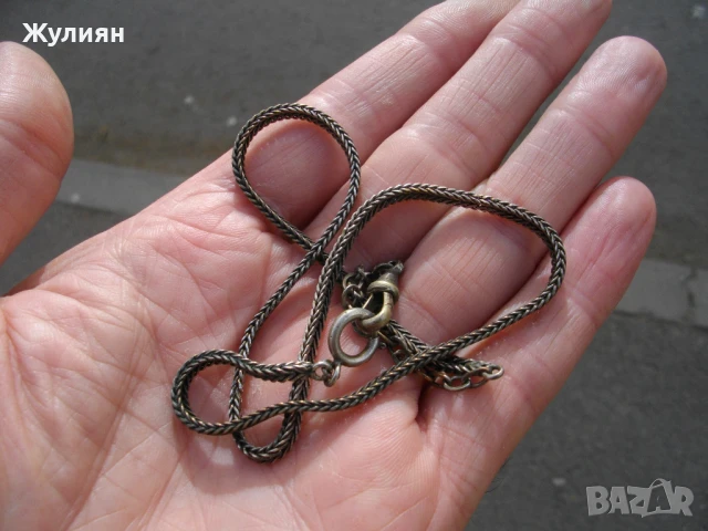 СТАР ПОСРЕБРЕН КЮСТЕК ЗА ДЖОБЕН ЧАСОВНИК, снимка 4 - Антикварни и старинни предмети - 50990150