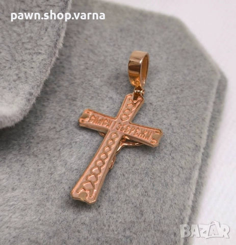 Златен кръст 585 проба – нов, маркиран, с лазерно клеймо, снимка 2 - Колиета, медальони, синджири - 52310289