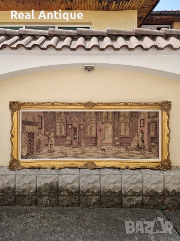 Уникален огромен антикварен колекционерски белгийски гоблен , снимка 1