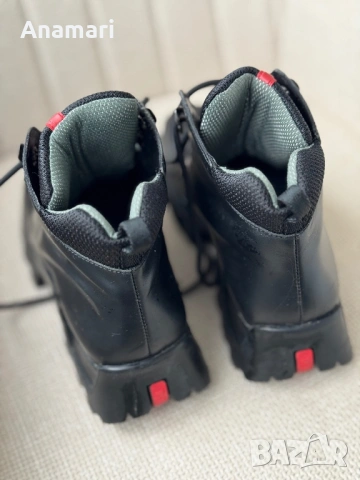 Черни кожени боти Prada, снимка 2 - Дамски боти - 53644307