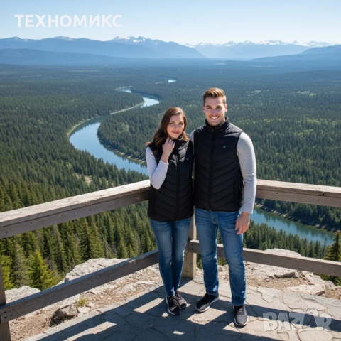 Електрически отопляем елек , 9 зони , Usb захранване,черен, снимка 12 - Елеци - 52259677