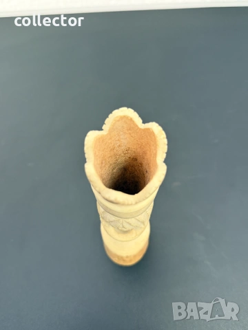 Резбован африкански скулптуриран бюст от с****а кост. №7967, снимка 6 - Антикварни и старинни предмети - 53857551