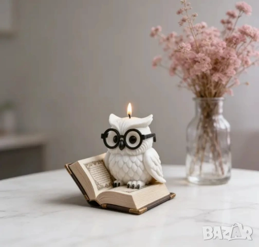 Молд бухал с книга , снимка 4 - Форми - 53494334