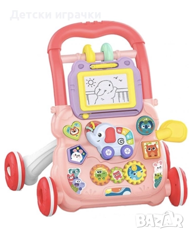 Детска проходилка музикална, Happy Toddlers, синя/розова