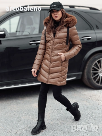 Дамско ватирано зимно яке с качулка CRYSTAL, 3цвята , снимка 7 - Якета - 47582157