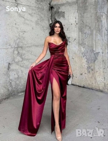 Официална рокля в зелен цвят