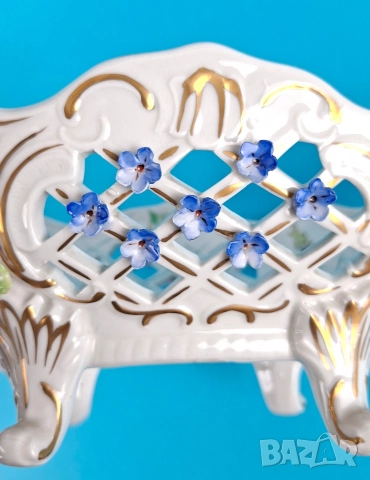 Ажурна фруктиера с релефни цветя - Sandizell, Dresden, 60-те г., снимка 10 - Други - 52991614