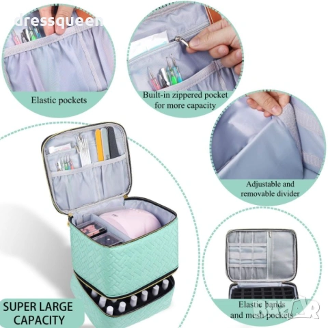 4770 „Професионален двуслоен куфар за лакове и аксесоари за маникюр – тип чанта, висок клас“, снимка 6 - Други - 53655248