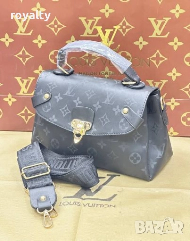 Louis Vuitton Черна Кожена Дамска Чанта 