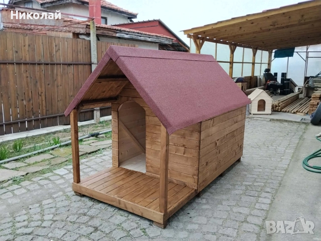 Дървена къща за големи кучета Алабай Кане Корсо големи породи кучета , кучешка колиба къща куче, снимка 2 - За кучета - 53904818