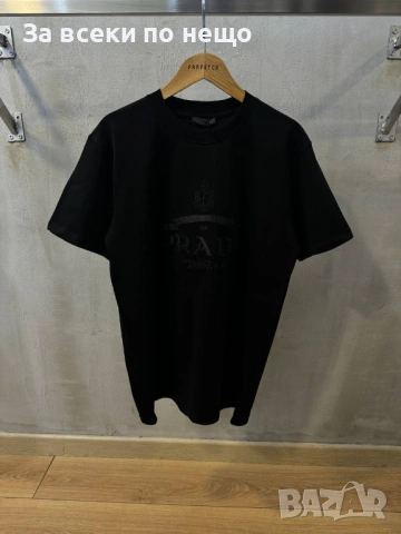 Prada Мъжка Черна Тениска👕Мъжка Блуза С Къс Ръкав В Черен Цвят Код Mens P.103