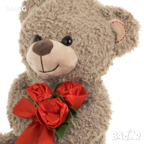 Плюшено мече с рози за Свети Валентин 30 см_1257331, снимка 3 - Плюшени играчки - 53369671