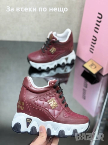 Miu Miu Дамски Маратонки На Платформа👟Дамски Спортни Обувки Миу Миу - Различни Цветове Код SK606, снимка 11 - Маратонки - 53092241