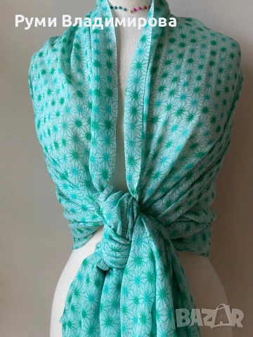 Зелен шал Beck Sondergaard, снимка 2 - Шалове - 53240757