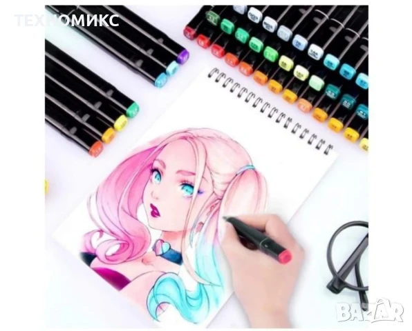 Комплект от маркери с алкохолна основа и калъф за съхранение 48/60/80/120/168 бр, снимка 11 - Други стоки за дома - 40958063