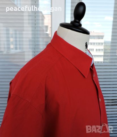 Paul Smith - елегантна  мъжка  маркова червена риза с къс ръкав размер XXL , снимка 6 - Ризи - 45269137