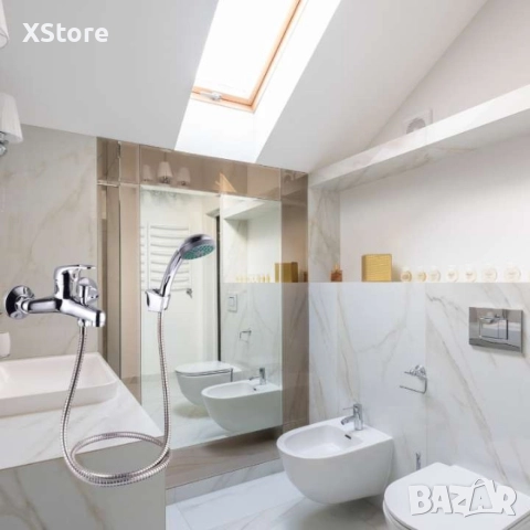 Смесител за вода c душ, хориз. с покр. от хром, снимка 4 - Смесители - 52588552