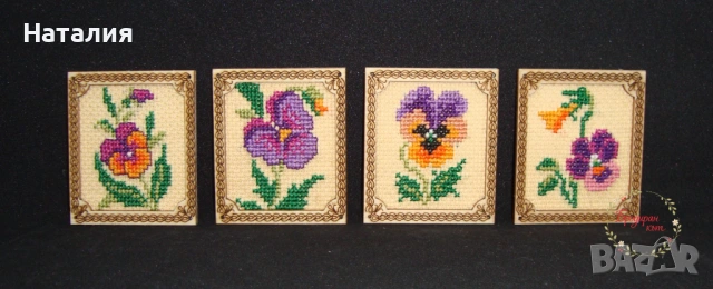 Ръчно бродирани картички, магнити и книгоразделители, снимка 4 - Декорация за дома - 53615695