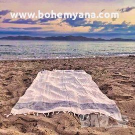 Плажна кърпа ECOBAIN – лен и памук, снимка 7 - Хавлиени кърпи - 45356261