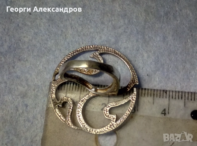 Великолепен Стилен ОГРОМЕН СРЕБЪРЕН ПРЪСТЕН АРТ Дизайн СРЕБРО 925, снимка 2 - Пръстени - 52776093