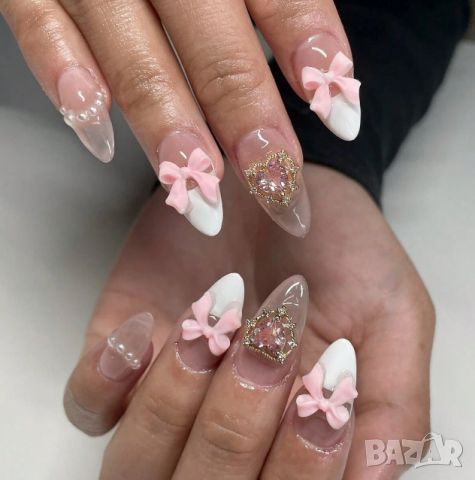 👑 💗Комплект Разкошни Press-on Изкуствени Нокти 24 броя 💋 КОД : nail1146💗 👑 💋 ➡️ 😱Уникалниииии, снимка 4 - Продукти за маникюр - 46494276