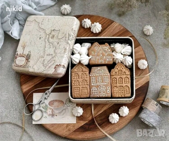 4 бр Джинджифилова къща джинджифилови къщи къщички пластмасови форми резци резец форма за сладки , снимка 6 - Форми - 52619781