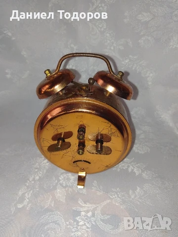 Стар Германски Механичен Будилник - Работи и Звъни с Камбани, снимка 6 - Антикварни и старинни предмети - 51429682