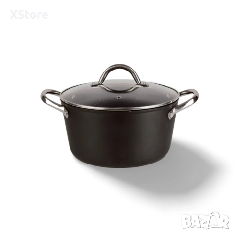 Тенджера Bohmann BH 7421-28, 24*12.5см., Кован алуминий, Индукция, Мраморно покр., Черен, снимка 5 - Съдове за готвене - 52497864