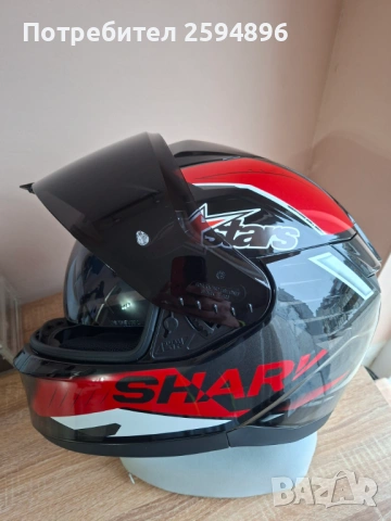 Каска Shark Ridill 2 Bersek Black Red - размер S, снимка 5 - Аксесоари и консумативи - 54017843