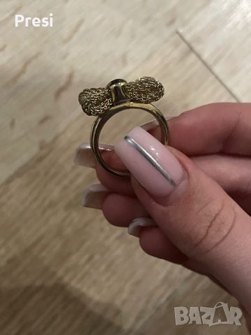 Марков, позлатен пръстен с релефни форми, снимка 2 - Пръстени - 45575051