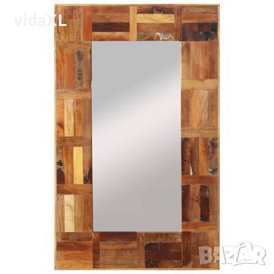 vidaXL Стенно огледало, регенерирано дърво масив, 50x80 см（SKU:337250, снимка 1 - Огледала - 45910225