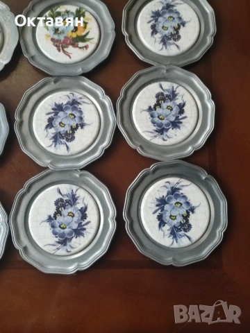 Калаени  чинийки за стена ,подложки за чаши, снимка 10 - Антикварни и старинни предмети - 53175569