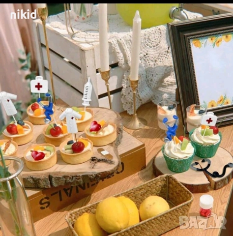 сет медицински лекарски докторски медицина лекар доктор украса декорация топери за торта аксесоари, снимка 4 - Други - 51466178