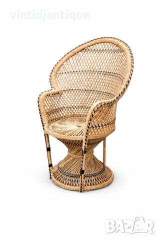 Ретро ратанов стол тип „Паун“, снимка 6 - Столове - 54133100