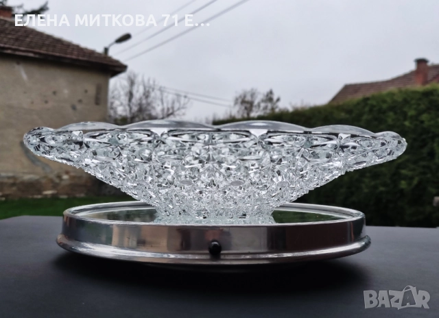 Голяма френска фруктиера от кристално стъкло, снимка 2 - Аксесоари за кухня - 52643409