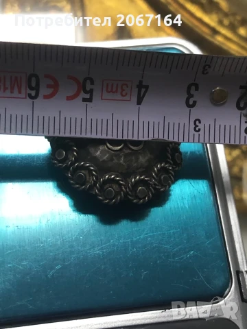 Стара маркирана сребърна брошка, снимка 5 - Антикварни и старинни предмети - 51020755