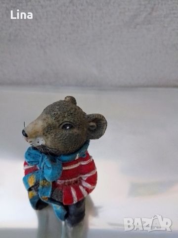   vintage figure fine art mouse , мишка миниатюрна фигурка - сувенир , снимка 2 - Антикварни и старинни предмети - 46321010