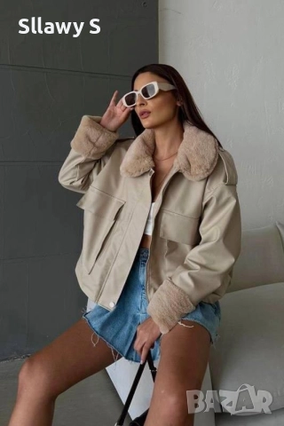 Кожено бомбер яке