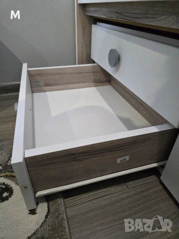 Бебешка кошара / легло с подвижна решетка на три нива в цвят- северен дъб+бял, снимка 8 - Бебешки легла и матраци - 53226703