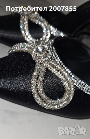 Прекрасни токчета с кристали , снимка 5 - Дамски обувки на ток - 53922371
