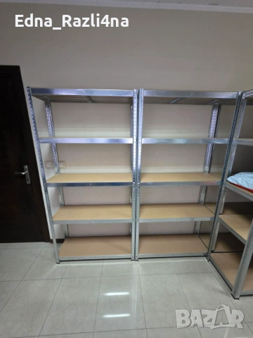 Стелаж с 5 рафта - 180 х 90 х 30 cm, 100 kg на рафт, сив, снимка 2 - Стелажи и щандове - 53031515