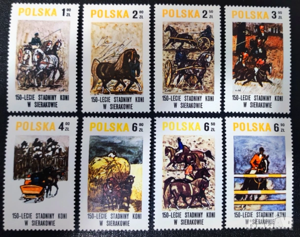 Полша, 1980 г. - лот от марки на тема коне, история, космос, личности, гъби, кораби, билки и др.
