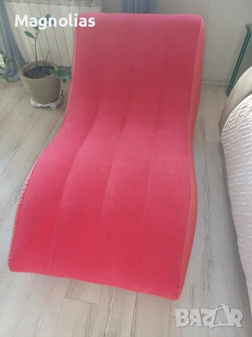 НАДУВАЕМ ШЕЗЛОНГ Flocked lounge , снимка 3 - Градински мебели, декорация  - 53848321