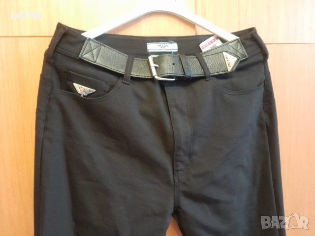 * Prada*Черен панталон надолу разкроен , снимка 3 - Панталони - 54144619