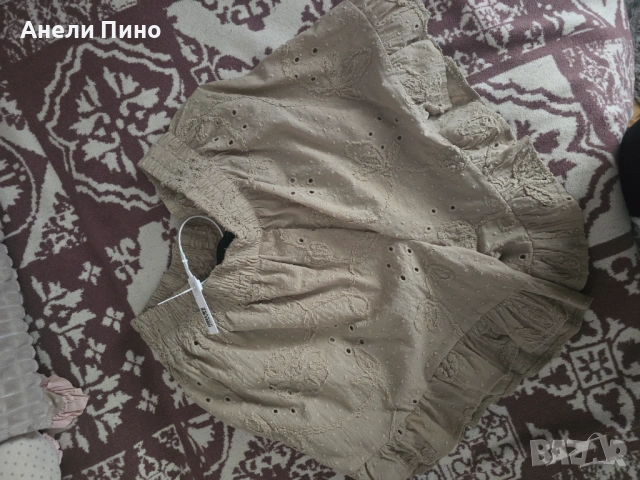 Комплект Nikole collection риза с панталонки в цвят тютюн, бежово, снимка 5 - Комплекти - 53946210